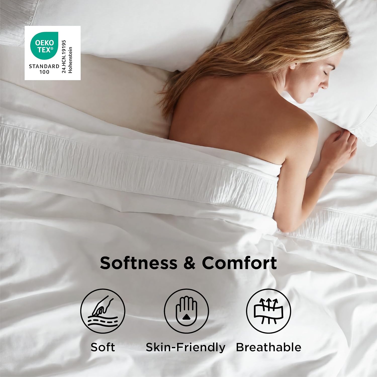 Bedsure Queen Sheet Set - 4 Pieces Soft Queen Size Sheets - Breathable & Cooling - Hotel Luxury - Easy Care Polyester Microfiber Bedding for Kids, Women, Men, Bright White - Image 2