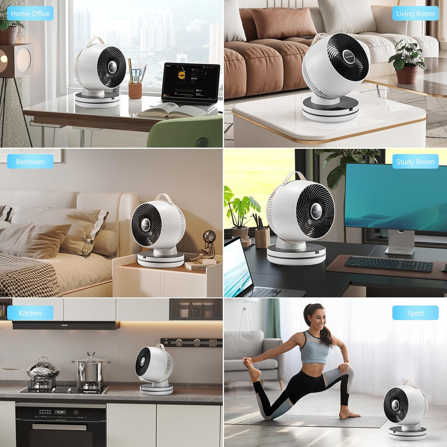 Air Circulator Fan 0dB Quiet 15.75 Inch Table Fans for Bedroom, 12 Speeds, 12H Timer, Auto Temperature Control Oscillating Fan Desk Fan with Remote for Home Office Dorm - Image 3