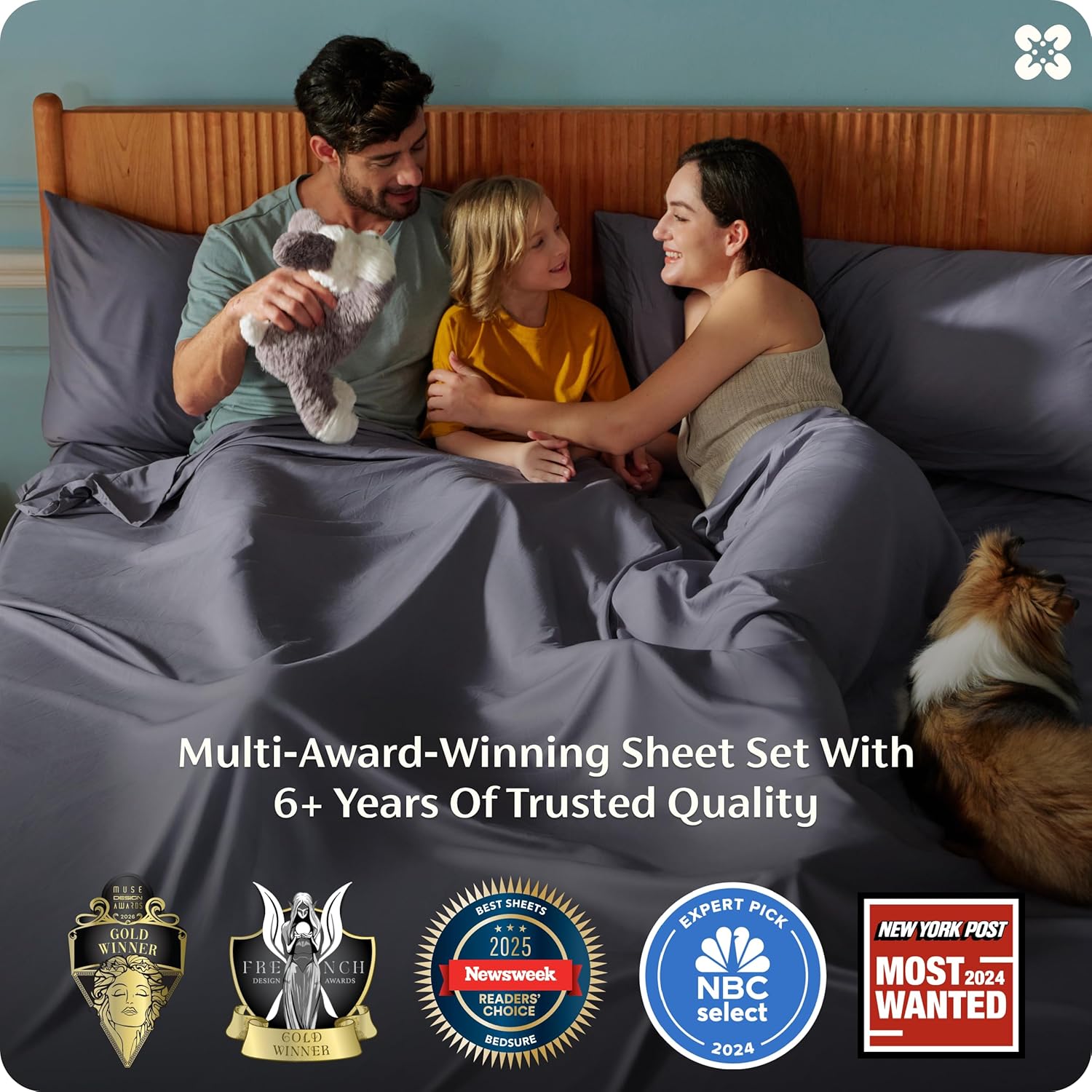 Bedsure Queen Cooling Sheet Set – Bamboo-Derived Rayon, Breathable & Silky Soft Bed Sheets, Deep Pocket 16″, Hotel Luxury Bedding for Hot Sleepers (Dark Grey) - Image 3
