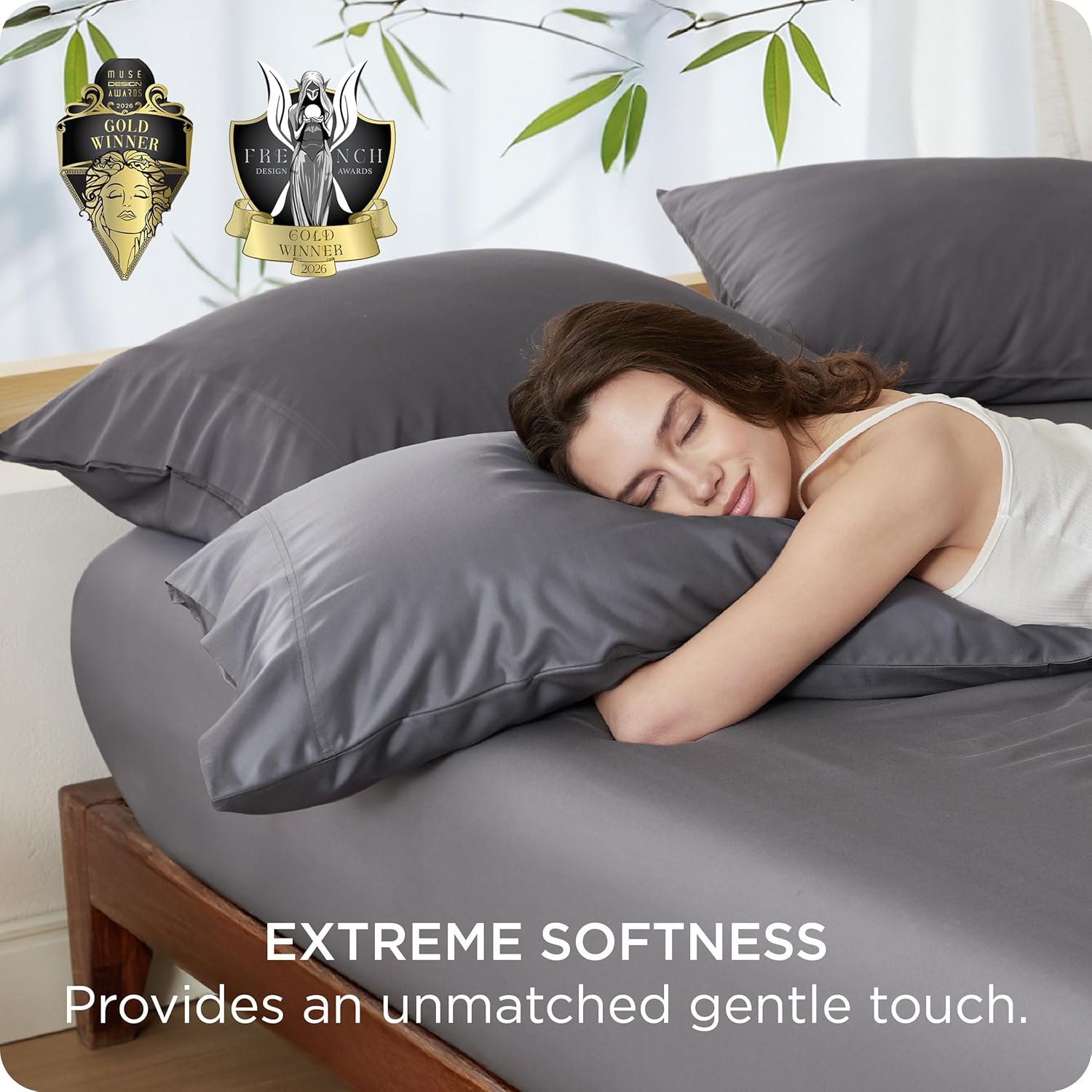 Bedsure Cooling Pillow Cases Queen – Bamboo-Derived Rayon Pillowcase Set (2 Pack, 20×30"), Soft Breathable Pillow Covers with Envelope Closure - Image 4