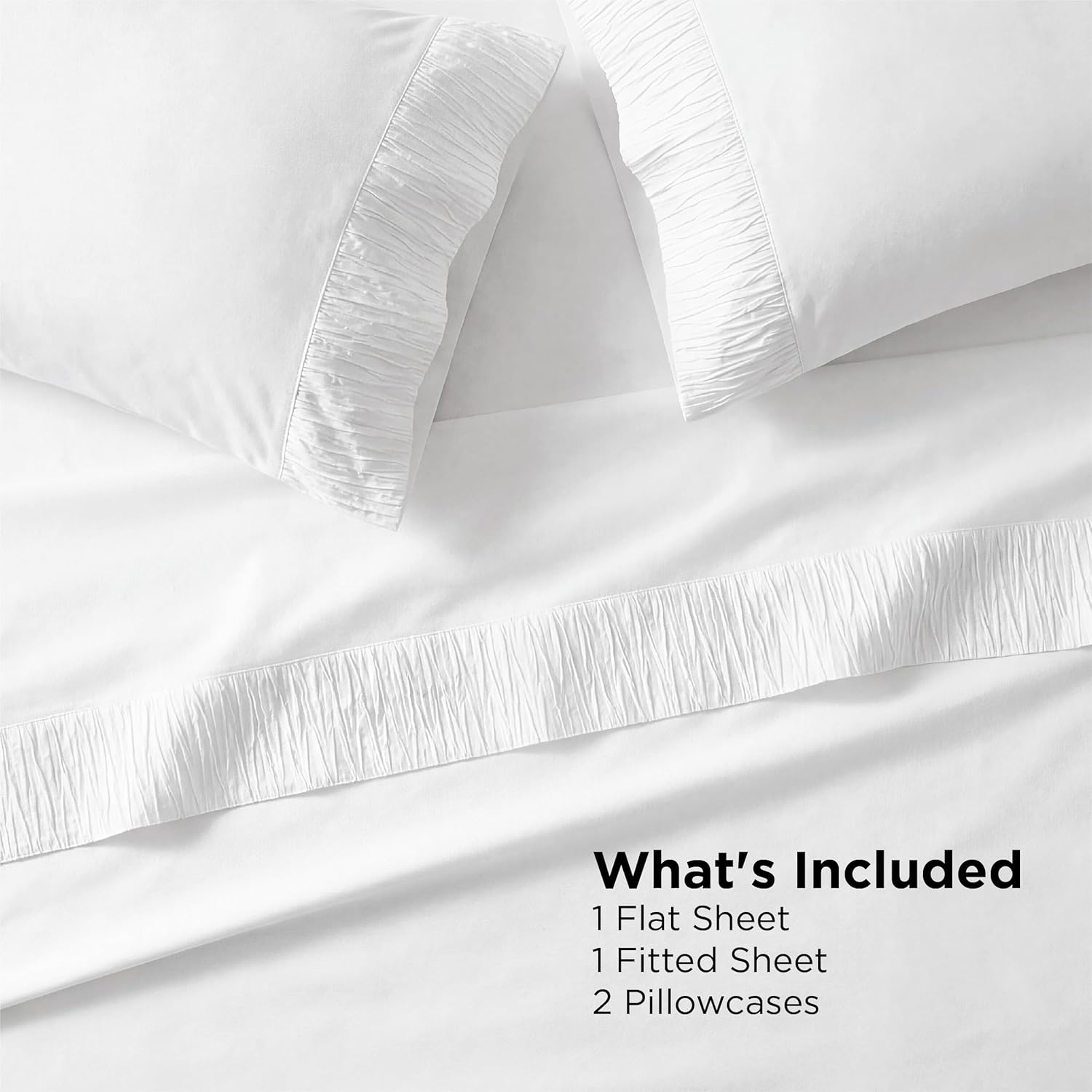 Bedsure Queen Sheet Set - 4 Pieces Soft Queen Size Sheets - Breathable & Cooling - Hotel Luxury - Easy Care Polyester Microfiber Bedding for Kids, Women, Men, Bright White - Image 8