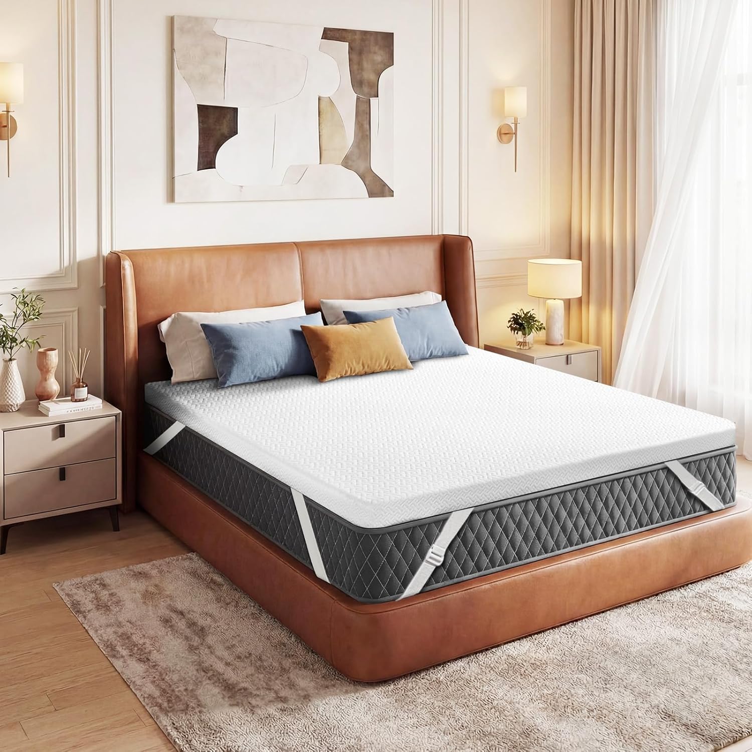 Czpalo 3 Inch Gel Memory Foam Mattress Topper Queen, Cooling Mattress Topper with Removable & Washable Bamboo Cover, CertiPUR-US Certified - Image 7