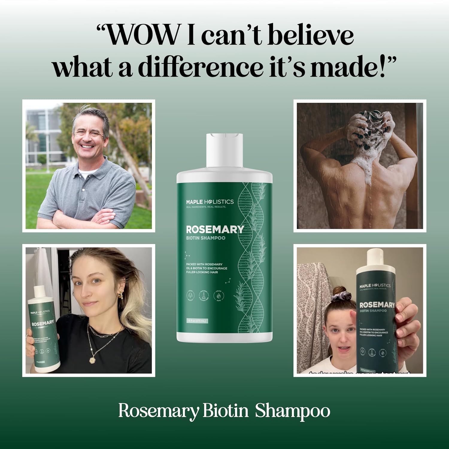 Volumizing Biotin and Rosemary Shampoo - Vegan Rosemary Biotin Shampoo for Thinning Hair for Women and Men with Nourishing B Vitamins & Tea Tree Oil - Paraben Silicone & Sulfate Free (16 Fl Oz) - Image 4