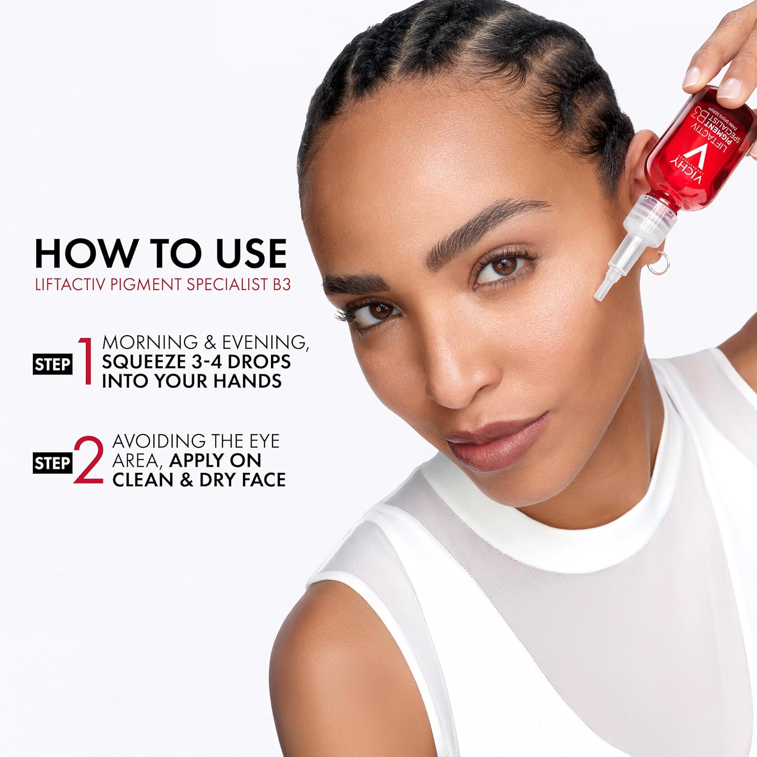 Vichy LiftActiv B3 Serum 5% Niacinamide + Glycolic Acid + Tranexamic Acid + Peptides, Fades Dark Spots & Smooths Wrinkles In 8 Weeks, Discoloration Correcting Serum, Alcohol Free - Image 7