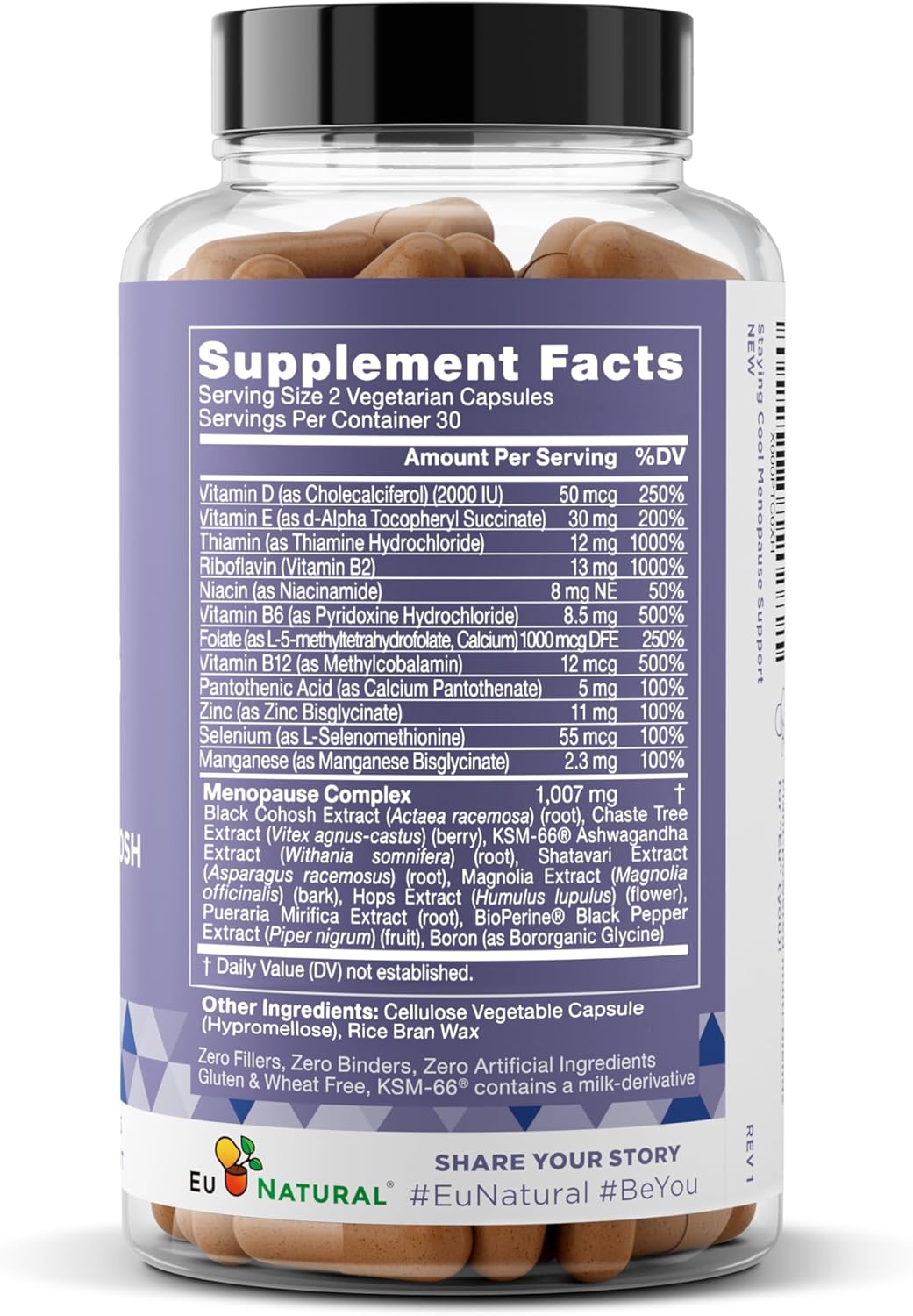 Eu Natural Staying Cool Menopause Supplements for Women - Hormonal Hot Flash Relief, Weight Support, & Night Sweats - Vitex Chaste Tree & Black Cohosh - 60 Vegetarian Soft Capsules - Image 9