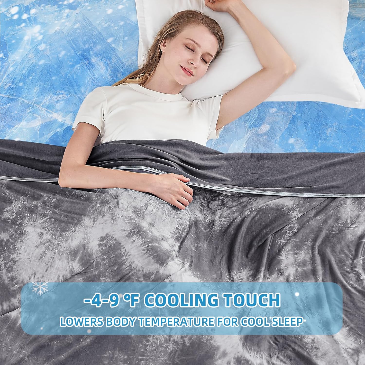 inhand Cooling Blanket Queen Size (90"x90"), Cooling Blankets for Hot Sleepers, Absorbs Heat to Keep Adults Cool For Summer Nights Sweats, Thin Cold Lightweight Blanket for Couch Bed, All Season Use - Image 2
