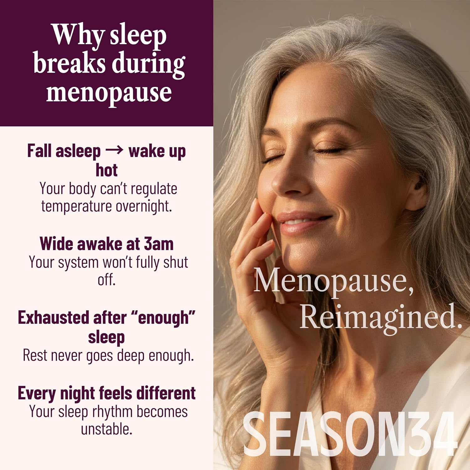 Menopause & Perimenopause Sleep Support for Women 35+ | Night Sweats & Hot Flash–Related Awakenings | Stay Cool All Night & Wake Refreshed | Herbal, Non-Hormonal, Melatonin-Free, 60 Ct - Image 2
