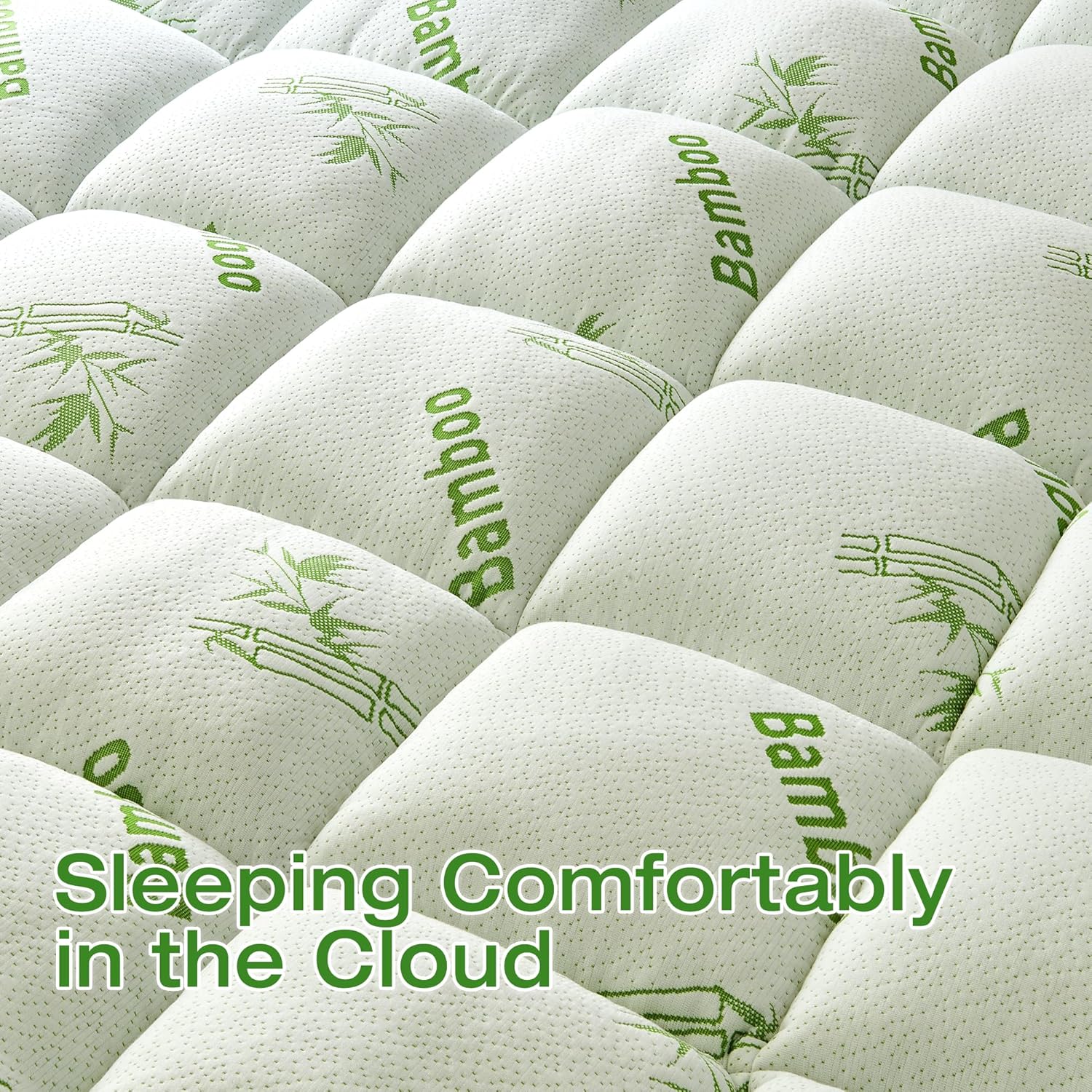 Mattress Topper Queen Size Viscose Derived from Bamboo, Thick Soft Pillow Top Mattress Pad Cover for Back Pain, Mattress Protector with 8-21 Inch Deep Pocket, White - Image 8
