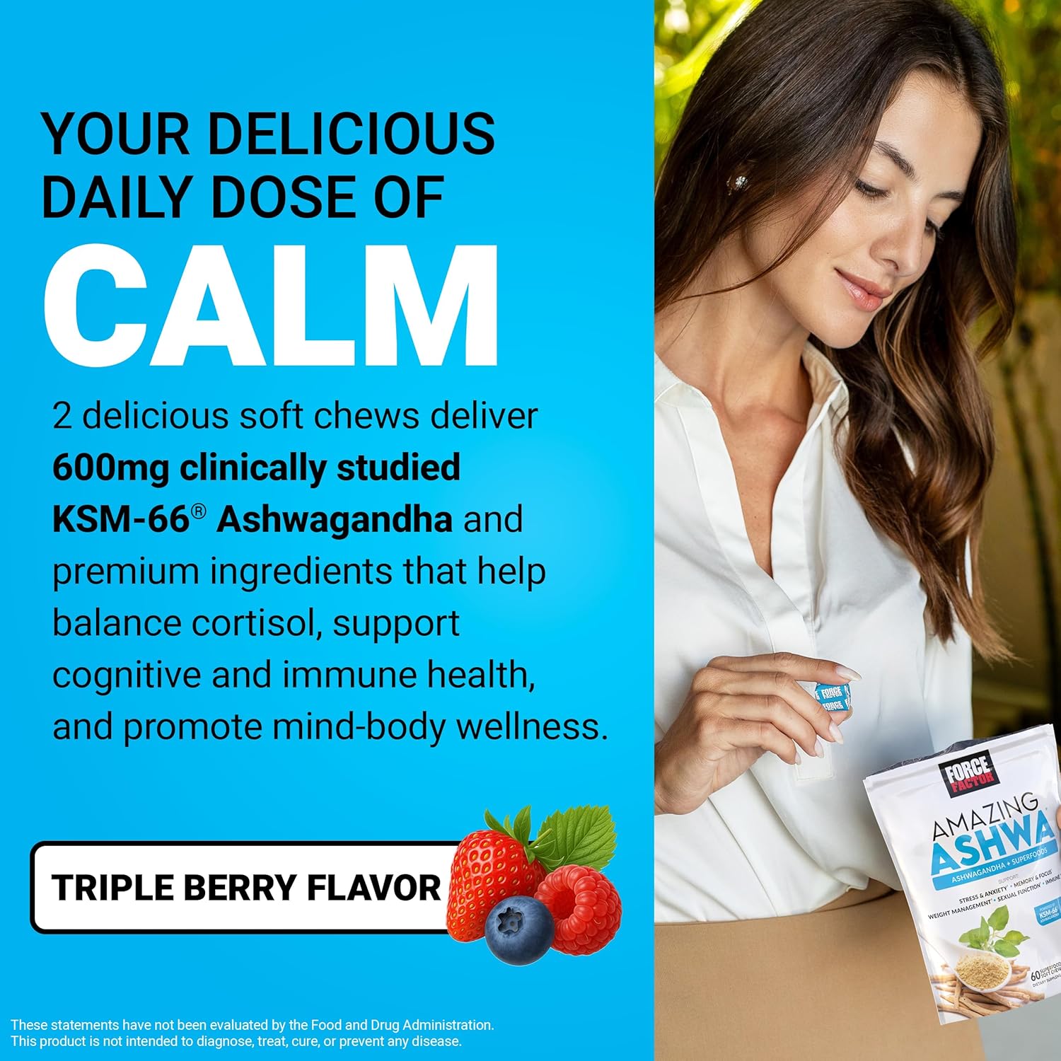 Force Factor Amazing Ashwa for Stress Relief, Memory, Focus, and Immune Support Health, Ashwaganda Supplement with KSM-66 Ashwagandha for Stress, 60 Soft Chews - Image 7
