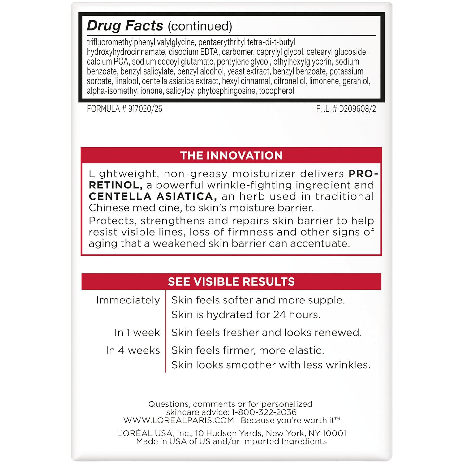 L’Oréal Paris Revitalift Anti-Wrinkle Face Moisturizer with SPF 25 – Pro-Retinol & Centella Asiatica, Firming Day Cream (1.7 oz) - Image 3