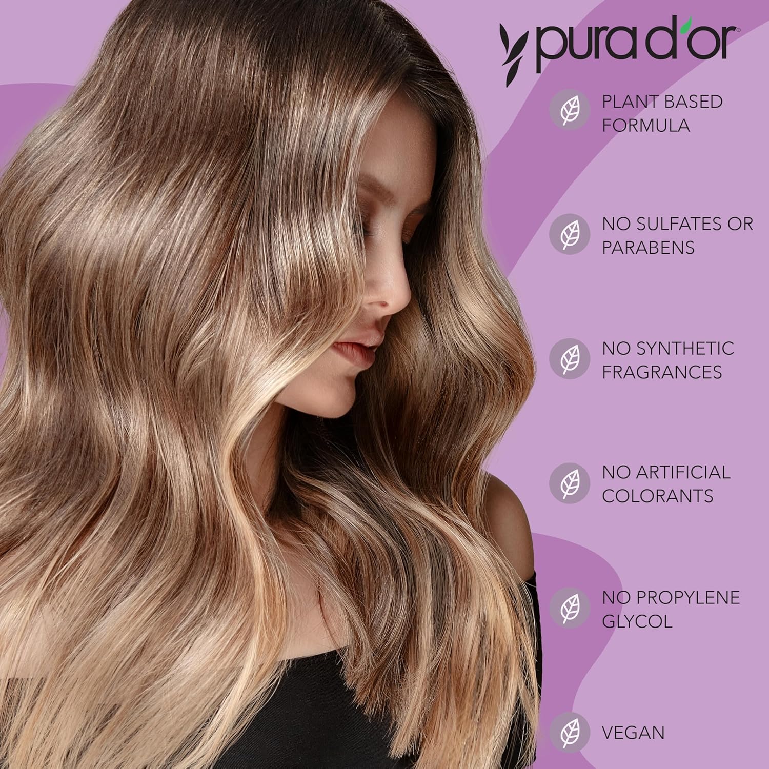 PURA D'OR Apple Cider Vinegar Thin2Thick Shampoo - Biotin, Castor Oil for Reduced Frizz, Split Ends, Clarifying & Detox, No Parabens, No Sulfates, All Hair Types, Men & Women 16 Fl Oz - Image 3