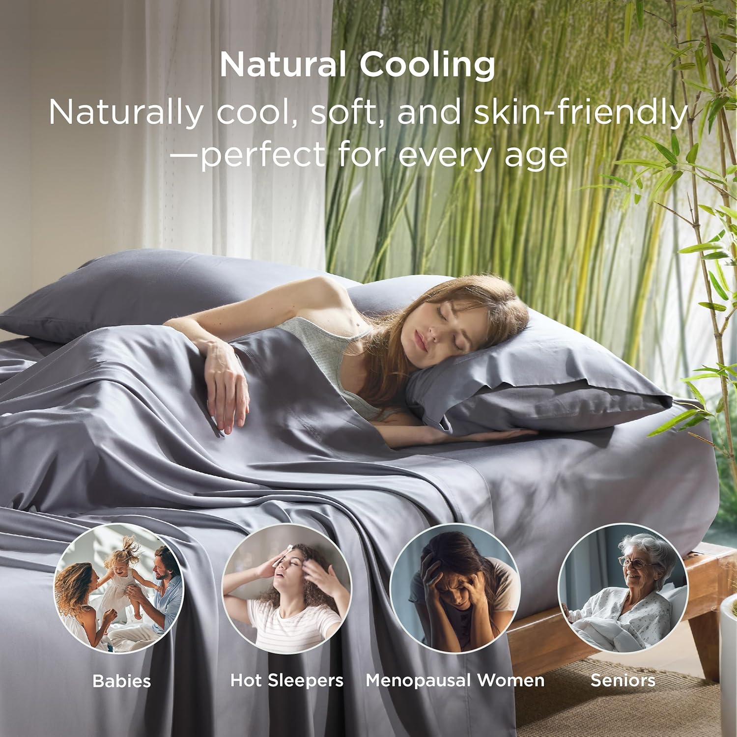 Bedsure Cooling Pillow Cases Queen – Bamboo-Derived Rayon Pillowcase Set (2 Pack, 20×30"), Soft Breathable Pillow Covers with Envelope Closure - Image 3