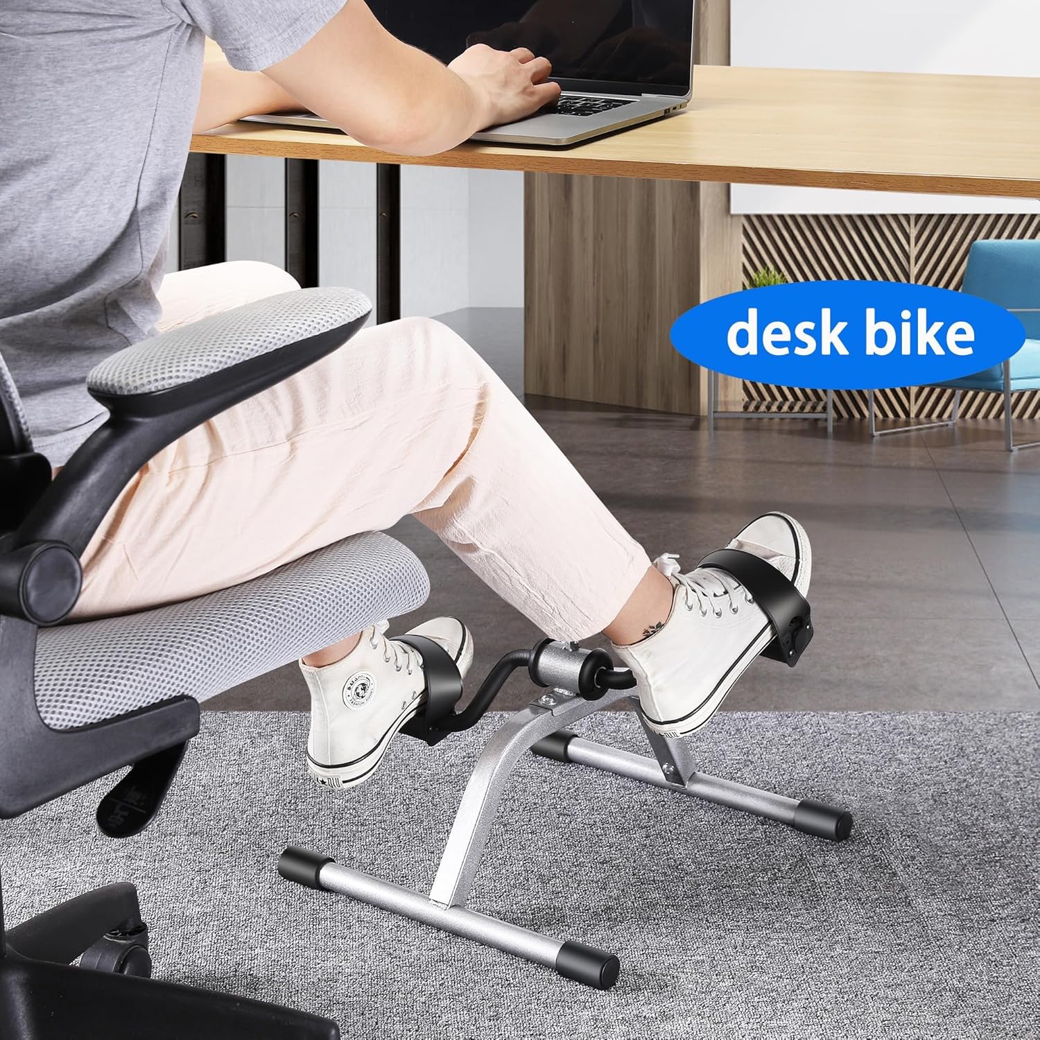 RYGEO Pedal Exerciser Mini Exercise Bike for Leg and Arm Recovery Exercise Lightweight and Portable Floor Bike - Image 5