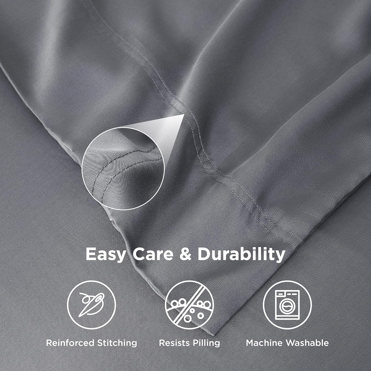 Bedsure Cooling Pillow Cases Queen – Bamboo-Derived Rayon Pillowcase Set (2 Pack, 20×30"), Soft Breathable Pillow Covers with Envelope Closure - Image 5