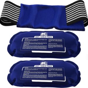 Ice Packs for Injuries Reusable (3-Piece Set) – Hot and Cold Ice Pack Therapy Gel Wrap Support – Supports Recovery, Joint and Muscle Pain – Knees, Back & More (3 Piece Set - Classic)