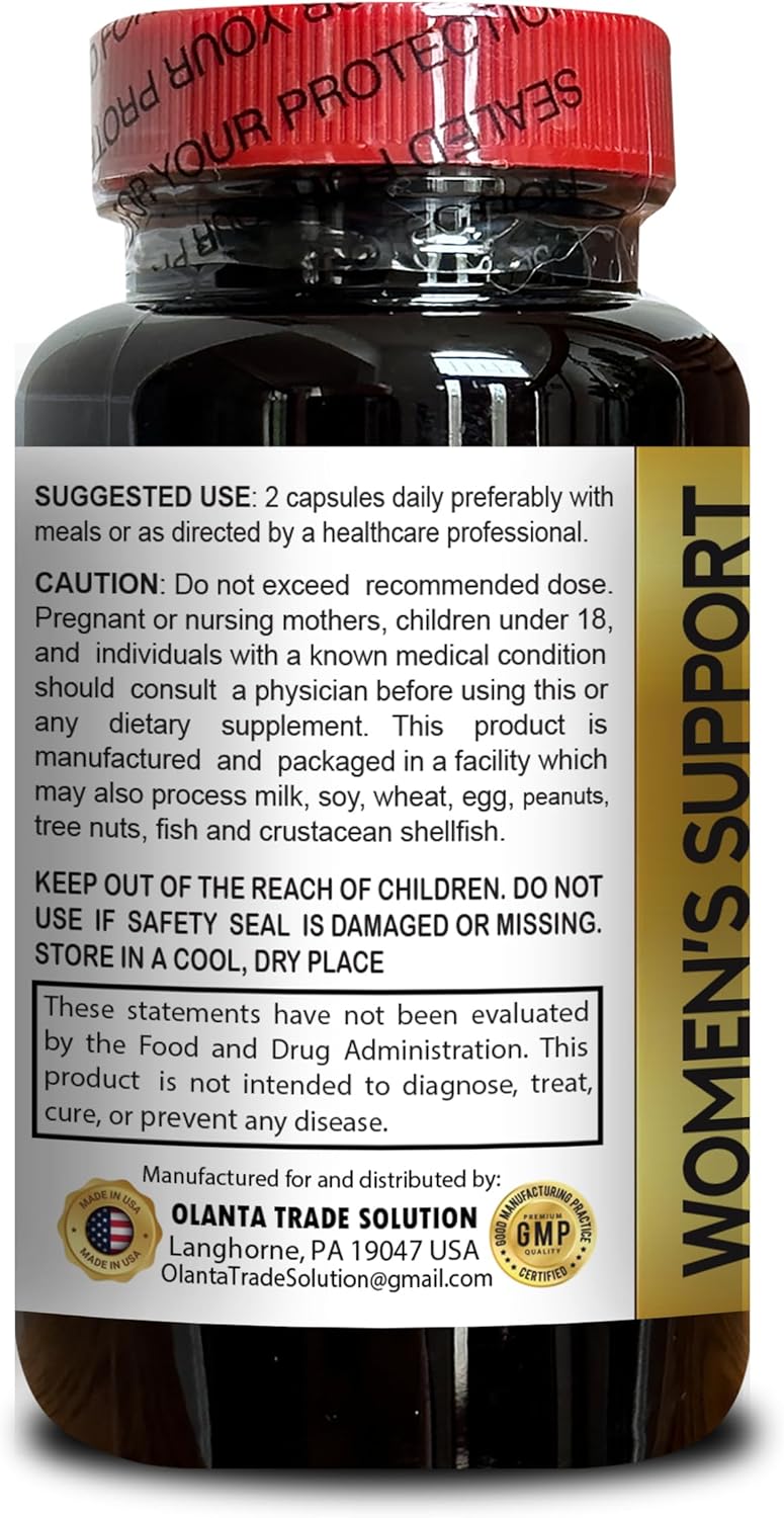 Menopause Supplements for Women - Black Cohosh Root, Complete Herbal Menopause Supplement for Women, Menopause, Hot Flashes, Night Sweats - 1 Bottle 60 Capsules - Image 2