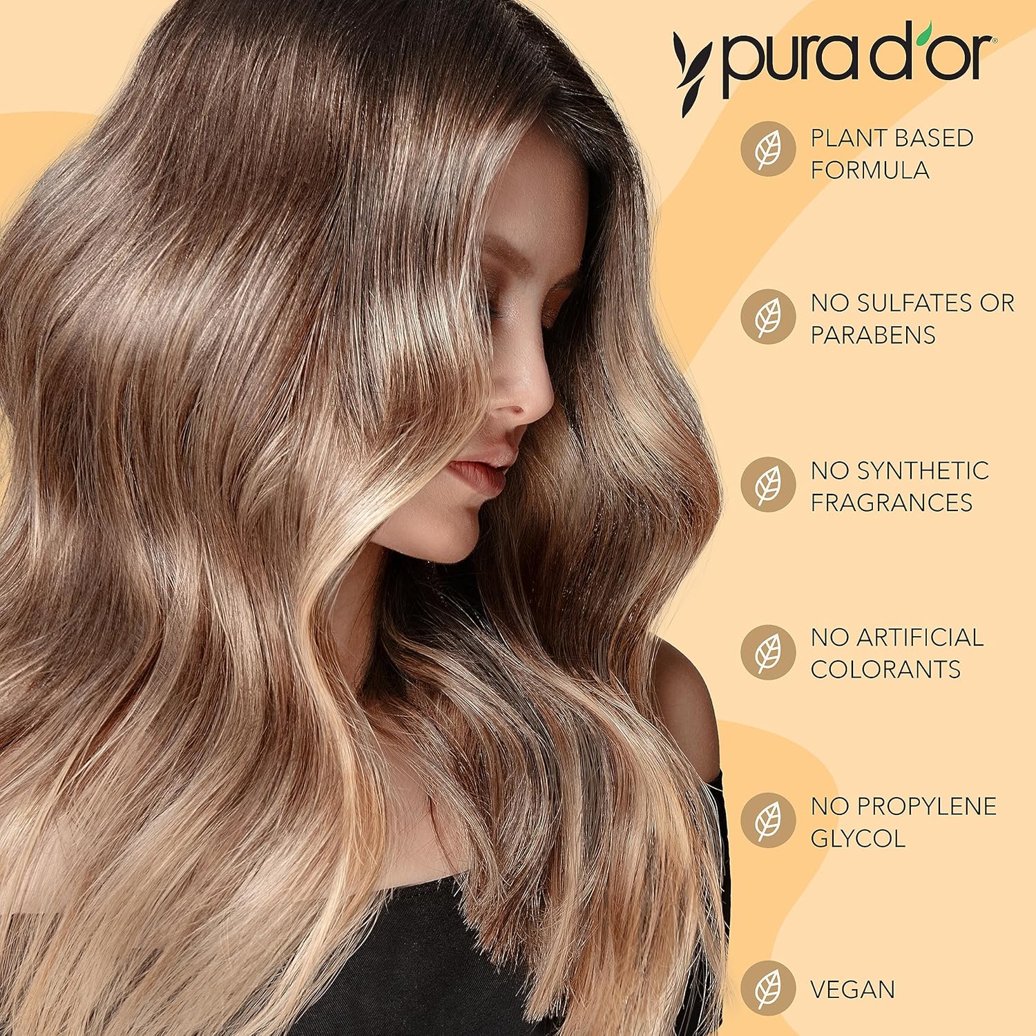 PURA D'OR Anti-Thinning Biotin Shampoo & Conditioner Set & Argan Oil Heat Shield Protectant Spray (8oz) Water Based Formula w/Organic Ingredients, Protects Up To 450º F From Flat Iron & Hot Blow Dry - Image 4