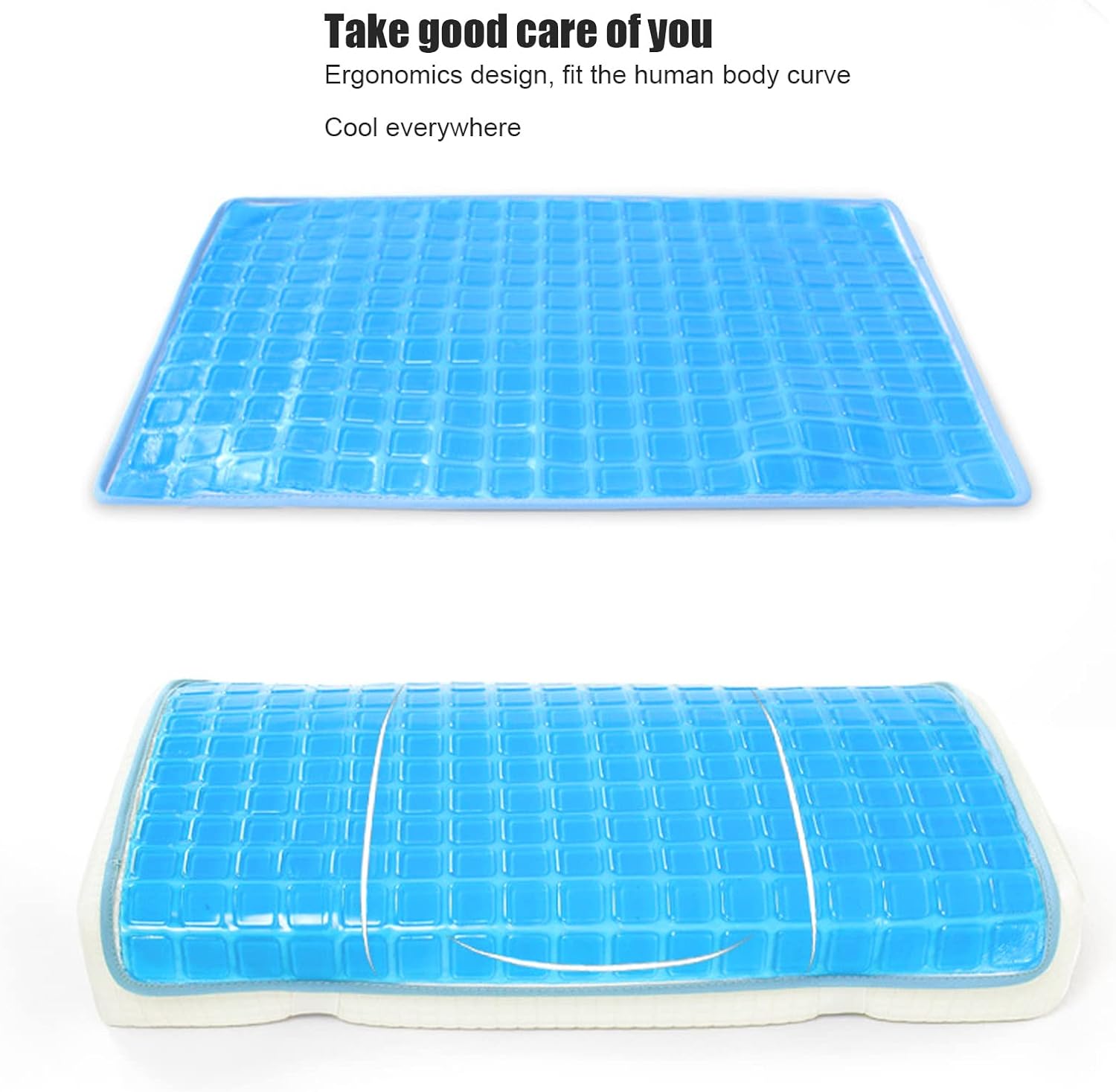 Focket Pillow Cooling Pad, Soft Comfort Gel Pillow Cooling Mat Summer Foldable Ergonomic Pillow Cooling Cushion for Home, Beauty Salon, Reduce Fevers, Migraines, Hot Flashes, Night Sweats - Image 3