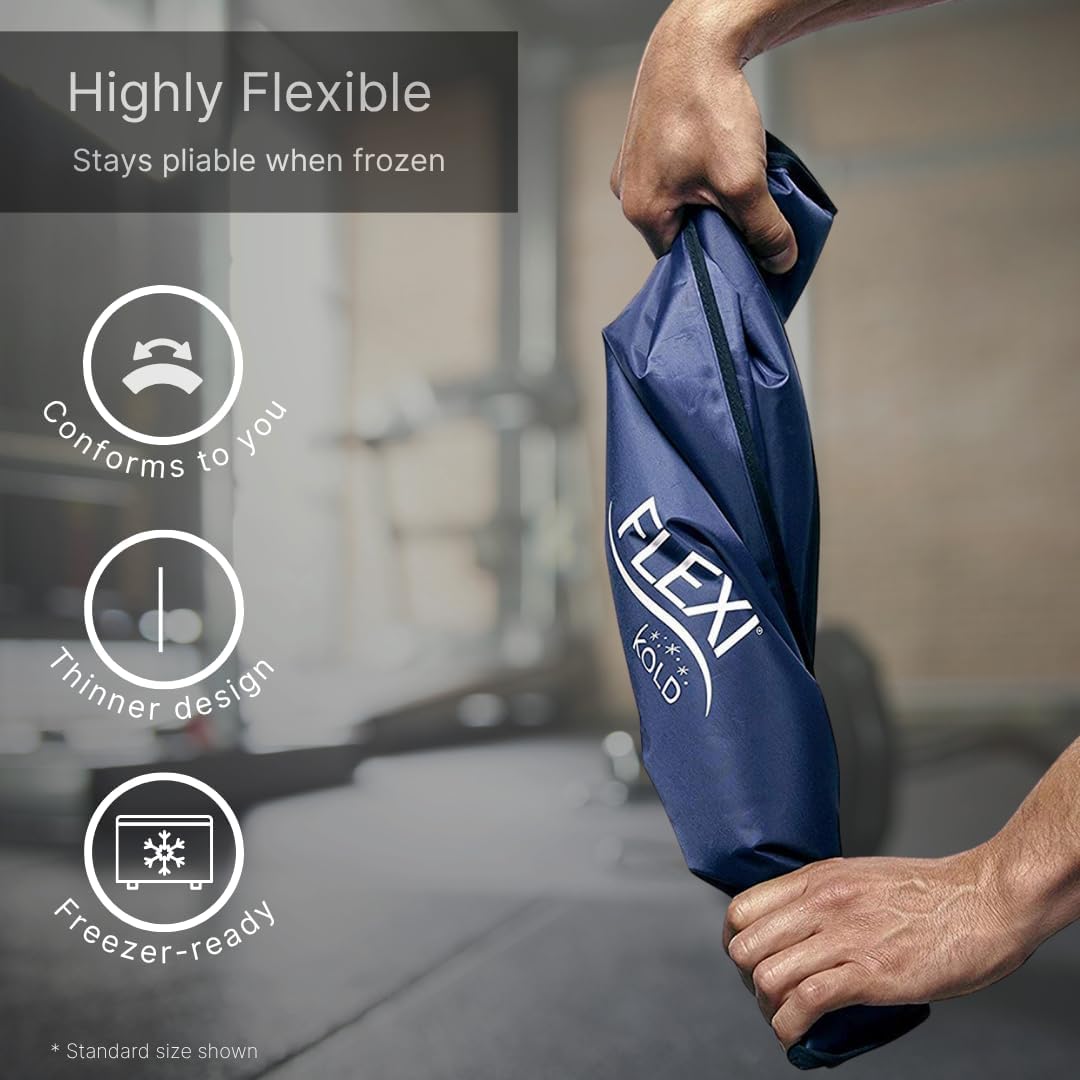2 FlexiKold Gel Ice Packs (Standard Large: 10.5" x 14.5") - Reusable Cold Pack for Injuries, for Back Pain Relief, Migraine Relief Pad, After Surgery, Postpartum, Headache, Shoulder - 6300-COLD 2PK - Image 4