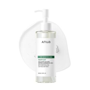 ANUA Heartleaf Pore Cleansing Oil MILD, Sensitive Skin Face Wash, Oil Cleanser for Face, Makeup Cleanser, Korean Skin Care, Non-Comedogenic, Fragrance Free, 6.76 fl oz