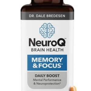 NeuroQ Memory & Focus | Formulated by Neurologist Dr. Dale Bredesen | Addresses All 4 Causes of Cognitive Decline | Ginkgo Biloba, Phosphatidylserine, Gotu Kola, Coffee Fruit, Turmeric & Propolis