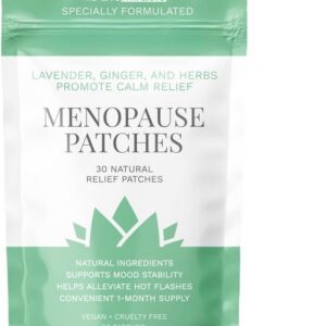 BioMiracle 30 Natural Rellief Menopause Patches Lavender, Ginger, and Herbs Promote Calm Relief, Vegan + Cruelty Free (Single)