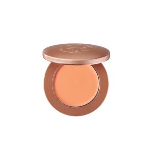 YENSA Super Serum Silk Cream Blush for Cheeks - Buildable Cheek Blush Formulated with Superfoods - Dewy Airbrushed Finish - Nourishing & Hydrating - Silky Cream Formula - Peach Sunset (0.21 oz)