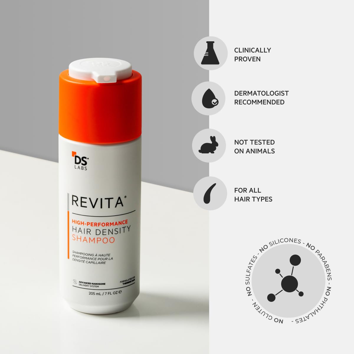 DS Labs For Men & Women Revita Shampoo - Scalp Refreshing Cleanse for Fuller Looking, Volumizing, Lightweight Hydration, Sulfate & Silicone Free, Color Safe, 205 mL - Image 8