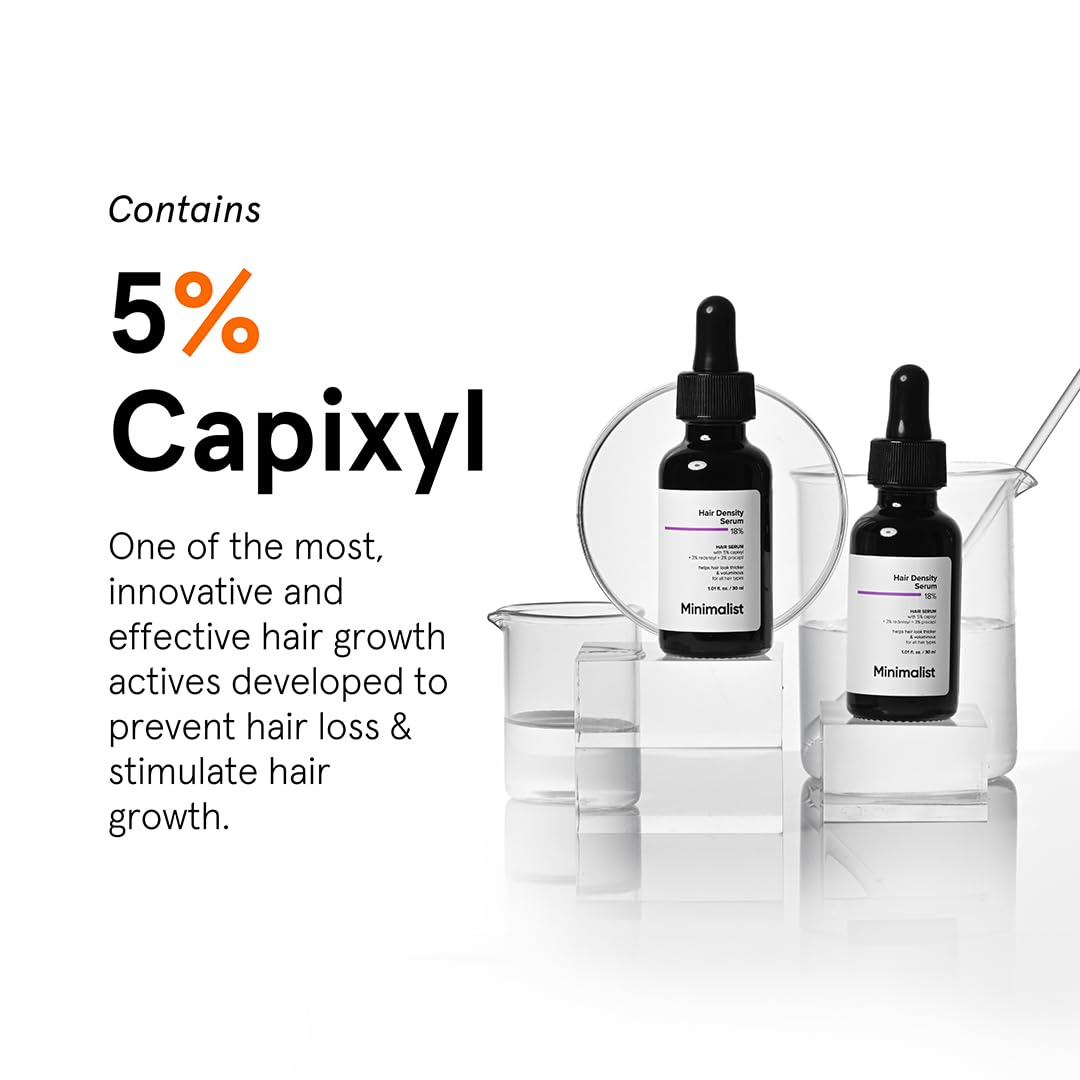 Minimalist Hair Density Serum 18% | Hair Growth Serum With Procapil, Capixyl, Redensyl, Anagain & Baicapil For Hair Fall Control | Women & Men | 30 ml | 18% - Image 7