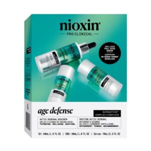 Nioxin Age Defense Anti Aging Kit | Activ-Renewal Regimen Detox Scalp Cleanser, Strengthening Conditioner, Leave-in Scalp Treatment | 5.5 Fl Oz