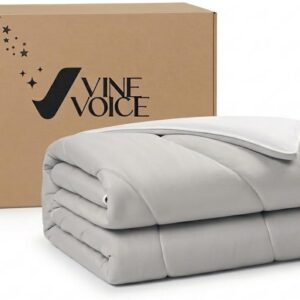 Cooling Comforter for Hot Sleepers, Queen 90x90, Silver Gray | Cooling blanket feel, Q-Max >0.4 cool touch, double-sided cooling, Sorona fill, for night sweats, lightweight & breathable