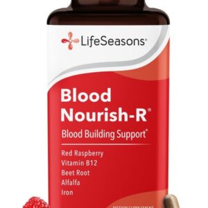 LifeSeasons Blood Nourish-R - Iron Deficiency Supplement - Supports Anemia, Fatigue & Dizziness - No Constipation - Blood Building - Iron, Beet Root, Alfalfa, Raspberry & Vitamin B-12-60 Capsules