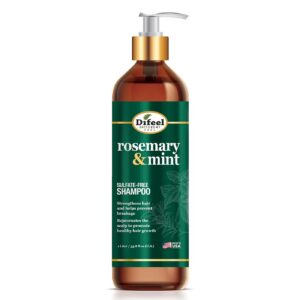 Difeel Rosemary Mint Strengthening Shampoo with Biotin 33.8 oz. - Made with Natural Rosemary Oil for Hair Growth