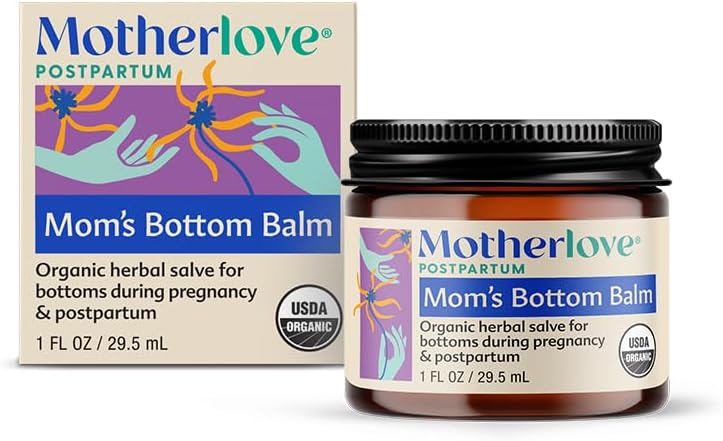 Motherlove Mom's Bottom Balm (1 oz) Organic Herbal Salve w/Witch Hazel for Bottoms During Pregnancy & Postpartum —Non-GMO Ointment