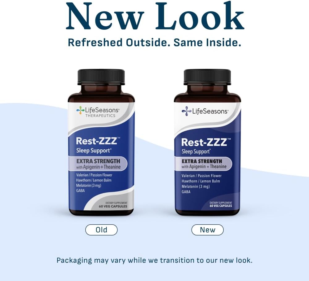 Rest-ZZZ Extra Strength - Sleep Support Supplement - Fall Asleep & Stay Asleep - Calms Nervous System - Naturally Ease Muscle Tension & Restlessness - Low Dose Melatonin GABA & Chamomile - 60 Capsules - Image 6