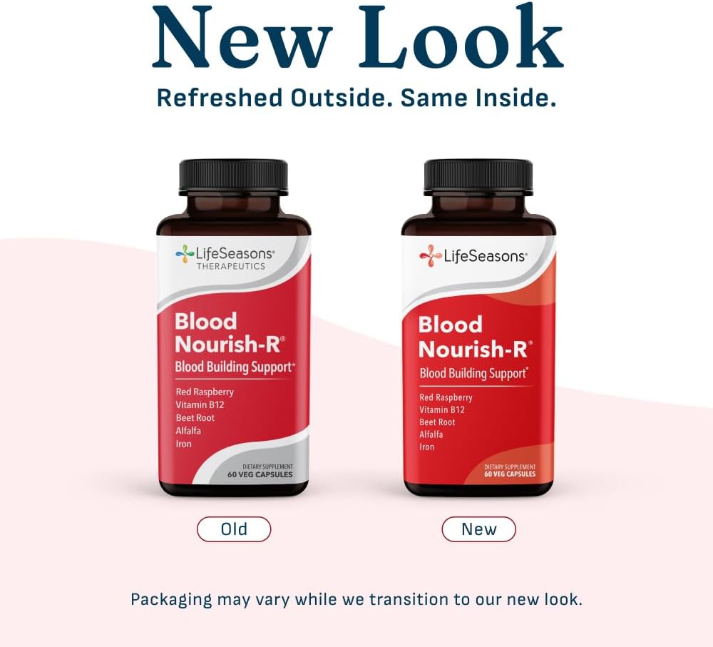 LifeSeasons Blood Nourish-R - Iron Deficiency Supplement - Supports Anemia, Fatigue & Dizziness - No Constipation - Blood Building - Iron, Beet Root, Alfalfa, Raspberry & Vitamin B-12-60 Capsules - Image 6