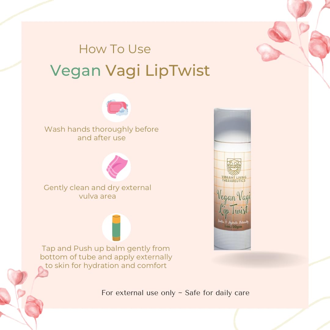 Vegan VagiLipTwist Menopause Balm by VLT| Hormone-Free, Beeswax-Free External Vaginal Moisturizer for Menopause Dryness| Plant-Based Intimate Balm| Eco-Friendly Paper Push-Up Tube| - Image 5