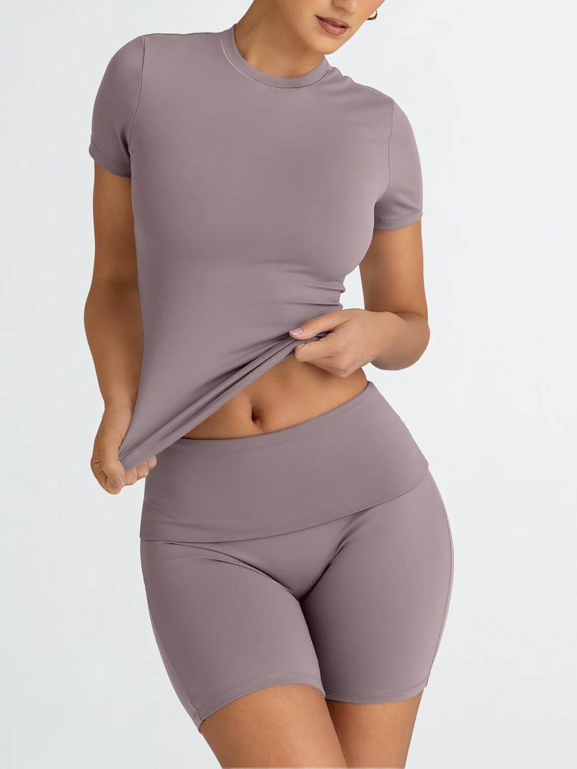 Trendy Queen Womens 2 Piece Workout Short Set for Summer Gym Pilates Yoga Going Out - Image 2