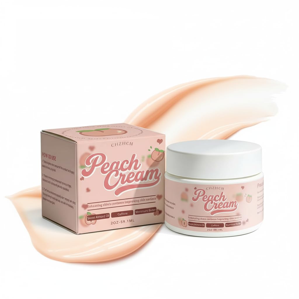 Peach Firming Body Cream - Skin Tightening Lotion Support for Sagging Skin & Cellulite Appearance, Hydrating, Fast-Absorbing Formula, for Legs, Thighs, Hips, Arms, Belly & Butt, 2 fl oz