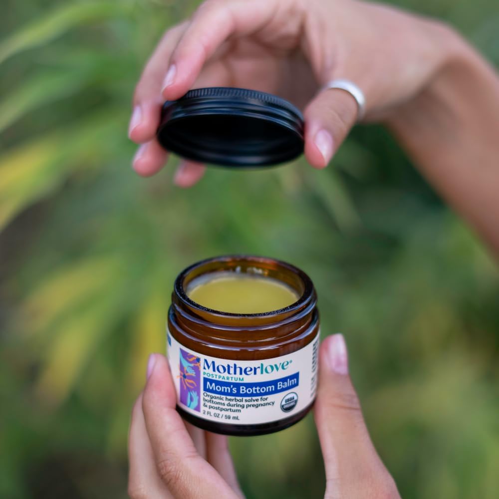 Motherlove Mom's Bottom Balm (1 oz) Organic Herbal Salve w/Witch Hazel for Bottoms During Pregnancy & Postpartum —Non-GMO Ointment - Image 5