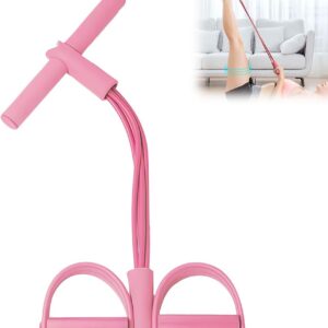 21 Fitness Resistance Bands-4 Tube Pedal Ankle Puller,Upgraded Stretch Bands for Exercise Sit Up Exercise Equipment,Multifunction Tension Rope,Foot Pedal Resistance Bands for Women Men