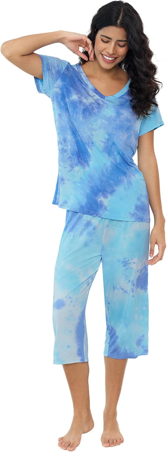 Joyaria Cooling Pajamas Bamboo Viscose Lightweight PJs Set Women Wicking Sleepwear for Night Sweat S-XXL - Image 2