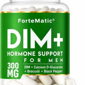 DIM Supplement for Men 300mg | Estrogen Blocker for Men | Diindolylmethane (DIM) with Calcium D-Glucarate (CDG), Sulforaphane & Broccoli Extract | Hormone Balance & Men's Fitness Support | 60 Capsules
