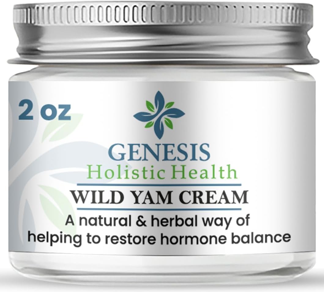 Genesis Wild Yam Root Cream for Women, Organic Plant-Based Balancing Cream for Comfort, Deep Hydration with Wild Yam Root, Chaste Tree Berry & Red Clover, Fast-Absorbing, Non-Greasy, 2 oz