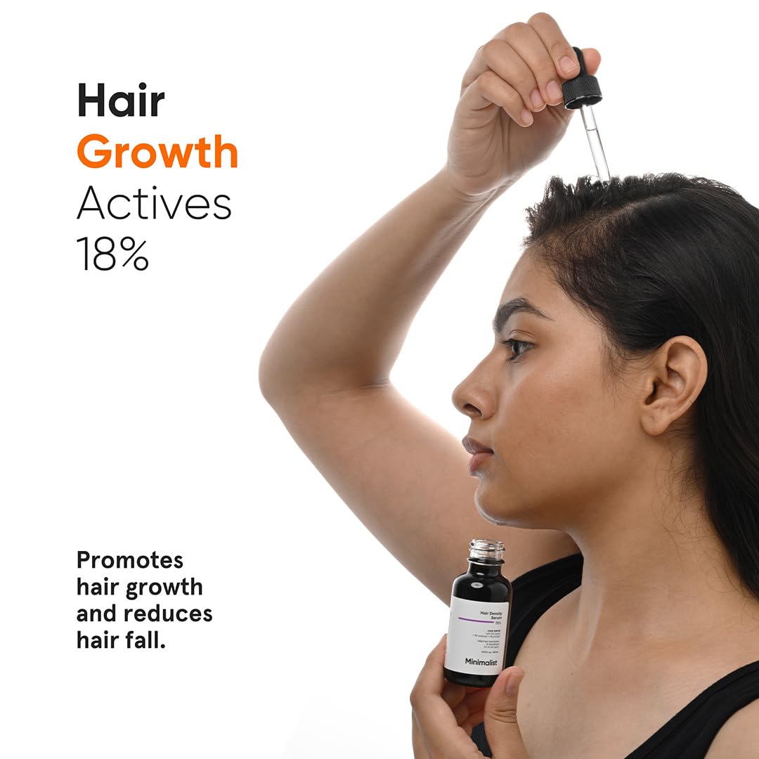 Minimalist Hair Density Serum 18% | Hair Growth Serum With Procapil, Capixyl, Redensyl, Anagain & Baicapil For Hair Fall Control | Women & Men | 30 ml | 18% - Image 2