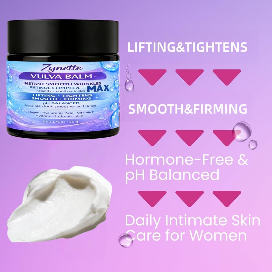 Retinol Complex Vulva Balm Vaginal Moisturizer pH Balanced Collagen Hyaluronic Acid Vitamin E Blue Purple 1.76 Oz 1 Pack MAX - Image 5