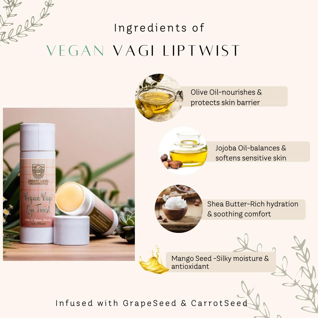 Vegan VagiLipTwist Menopause Balm by VLT| Hormone-Free, Beeswax-Free External Vaginal Moisturizer for Menopause Dryness| Plant-Based Intimate Balm| Eco-Friendly Paper Push-Up Tube| - Image 8