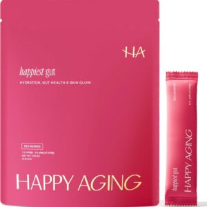 Happy Aging Electrolytes Powder Packets for Women - Sugar Free Hydration & Gut Health with Hyaluronic Acid & Bacillus Subtilis DE111 Probiotics - Dual Prebiotic System for Skin Beauty