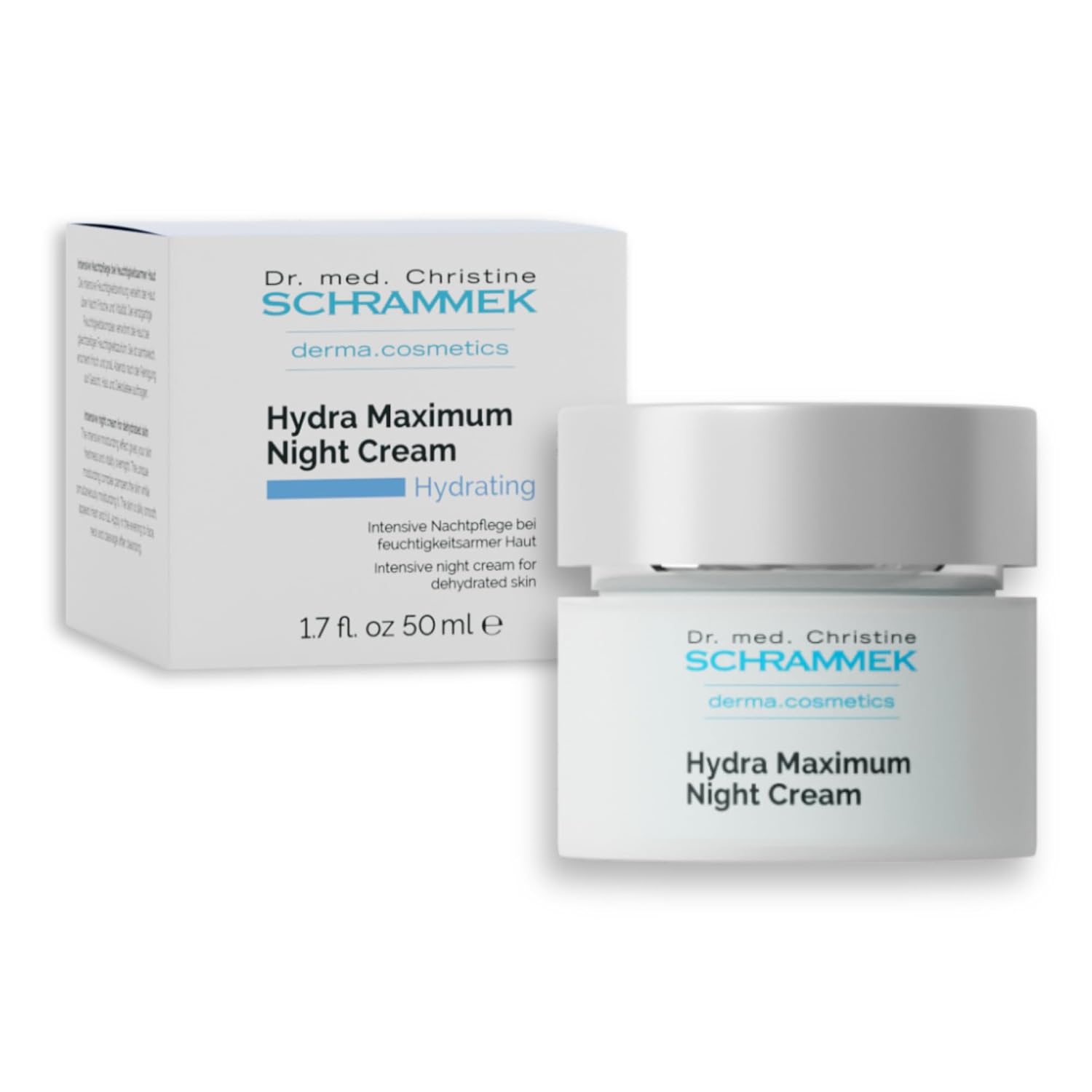 Hydra Maximum Night Cream (1.7 fl oz) - Intensive Night Cream for Dehydrated Skin - Provides Moisture Overnight - Hyaluronic Acid, Vitamin E - Face Moisturizer - Face Cream - Skin Care - Dr. Schrammek
