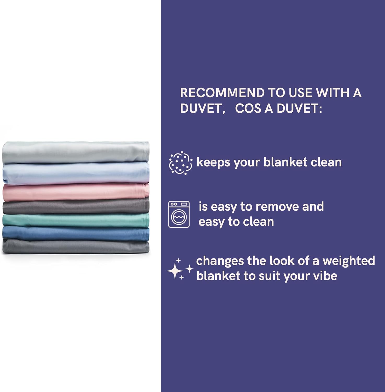 YnM Cooling Weighted Blanket for Adults, 15lbs Heavy Bed Throw Comforter with 100% PE Fabric, Ideal for Hot Sleepers or Summer Days(48x72 Inches for Twin/Full Bed, 15 Pounds,Blue) - Image 9